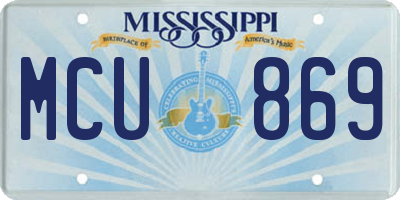 MS license plate MCU869