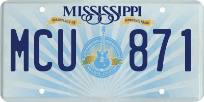 MS license plate MCU871