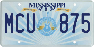MS license plate MCU875
