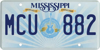 MS license plate MCU882