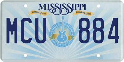 MS license plate MCU884