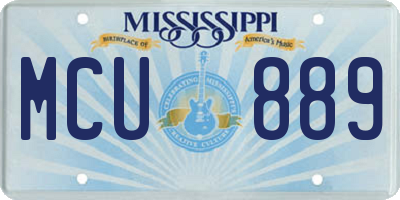 MS license plate MCU889