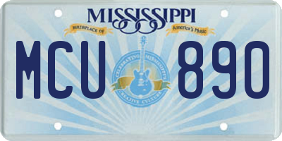 MS license plate MCU890