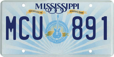 MS license plate MCU891