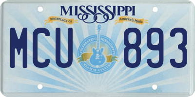 MS license plate MCU893