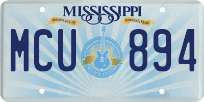 MS license plate MCU894