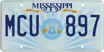 MS license plate MCU897
