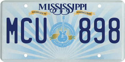 MS license plate MCU898