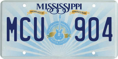 MS license plate MCU904