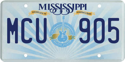 MS license plate MCU905