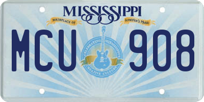 MS license plate MCU908