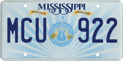 MS license plate MCU922