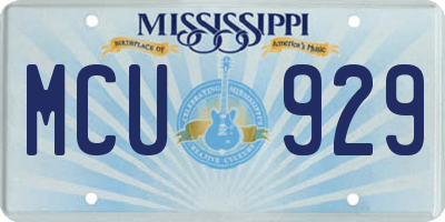 MS license plate MCU929