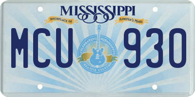 MS license plate MCU930