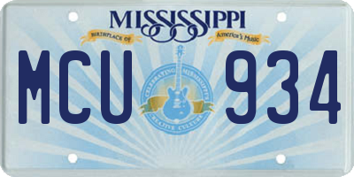 MS license plate MCU934