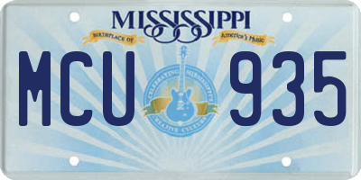 MS license plate MCU935