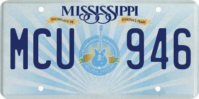 MS license plate MCU946