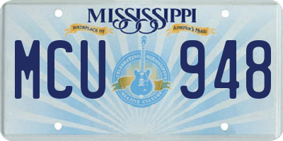 MS license plate MCU948
