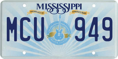 MS license plate MCU949