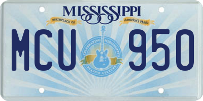 MS license plate MCU950