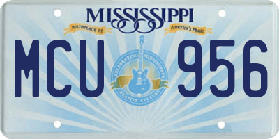 MS license plate MCU956