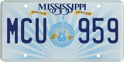 MS license plate MCU959