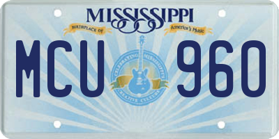 MS license plate MCU960
