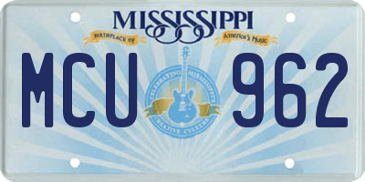 MS license plate MCU962