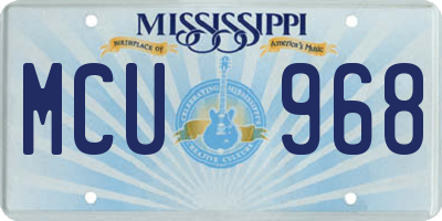 MS license plate MCU968