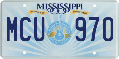 MS license plate MCU970