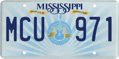 MS license plate MCU971