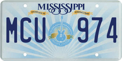 MS license plate MCU974