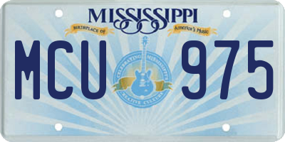 MS license plate MCU975
