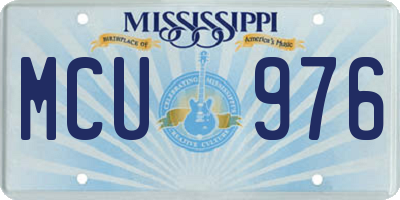 MS license plate MCU976