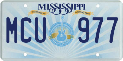 MS license plate MCU977