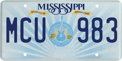 MS license plate MCU983