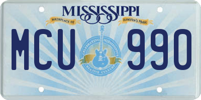 MS license plate MCU990