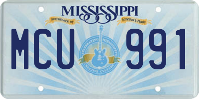 MS license plate MCU991