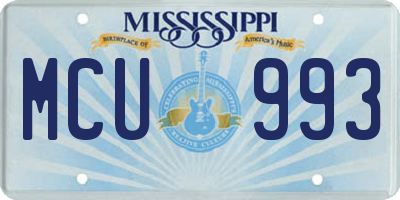 MS license plate MCU993