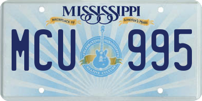 MS license plate MCU995