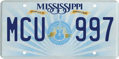 MS license plate MCU997