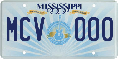 MS license plate MCV000