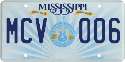 MS license plate MCV006