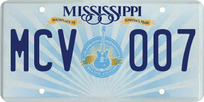 MS license plate MCV007