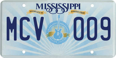 MS license plate MCV009