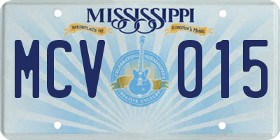 MS license plate MCV015