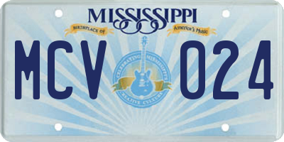 MS license plate MCV024