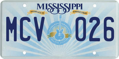 MS license plate MCV026