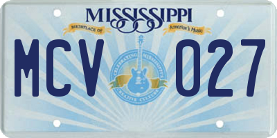MS license plate MCV027