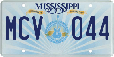 MS license plate MCV044